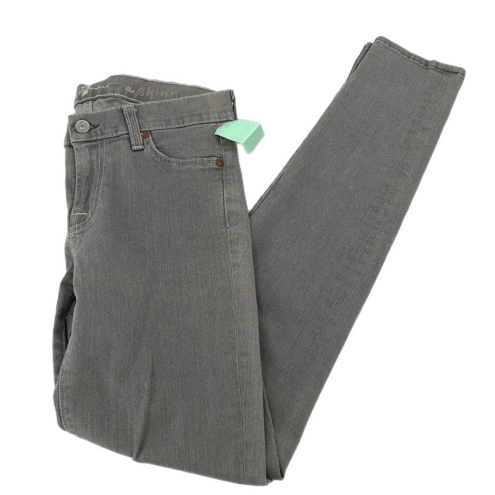 7 For All Mankind Gray Low Rise Skinny Jeans | Made in USA